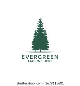 Evergreen, Pines, Spruce, Cedar trees logo design