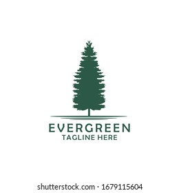 Evergreen, Pines, Spruce, Cedar trees logo design