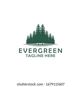 Evergreen, Pines, Spruce, Cedar trees logo design