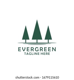 Evergreen, Pines, Spruce, Cedar trees logo design