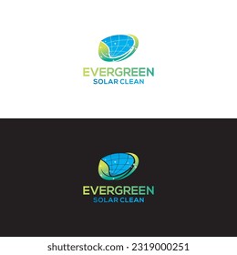 evergreen solar logo design vector