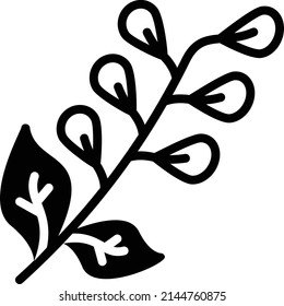 Evergreen subshrub vector icon design, Condiments and Spices symbol, Food cooking ingredients Sign, Herbs and table sauce stock illustration, fresh sage leaves Concept,
