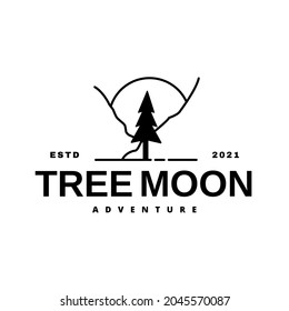 Evergreen, Tree, Fir, Hemlock, Conifer, Forest Vintage Logo Design