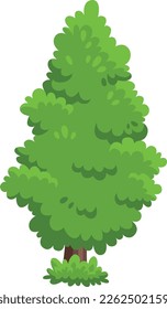 Árbol verde. Icono de coníferas verdes. Planta de dibujos animados