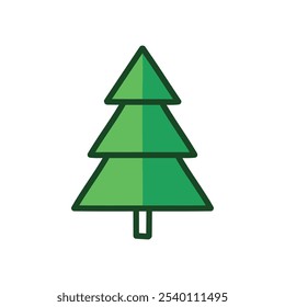 Icono de árbol perenne. Símbolo simple de pino verde. Representa la naturaleza, el crecimiento y el medio ambiente.
