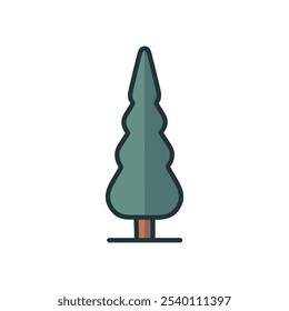Evergreen tree icon. Simple evergreen tree illustration.  Represents nature, growth, and environmentalism.