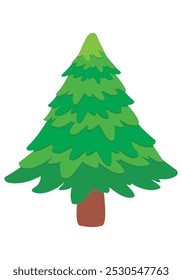 evergreen trees with graduated and overlapping leaf colors