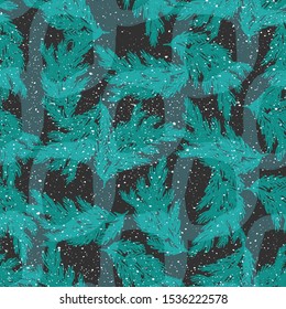 Evergreen Trees Seamless Pattern for Winter Holidays .