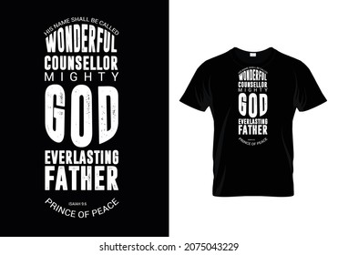 Everlasting Father God's Word Typography T-shirt Design-Isaiah 7:14