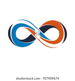 Everlasting Friendship, forever friends, creative vector symbol isolated on white.
