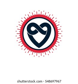 Everlasting love concept. Love Heart vector icon isolated on white.