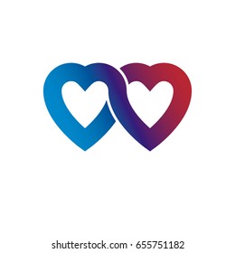 Everlasting Love concept, vector symbol created with infinity loop sign and heart.