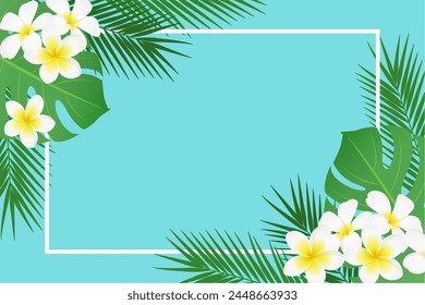 Everlasting tropical plant frame_vector illustration
