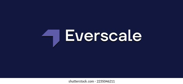 Everscale cryptocurrency EVER Coin, Cryptocurrency logo on isolated background with text.
