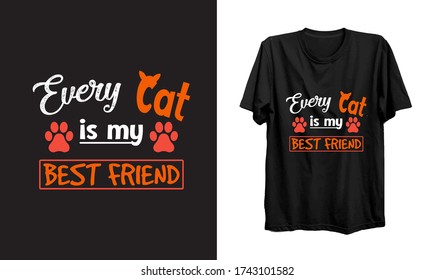 Jede Katze ist mein bester Freund quote.cat liebt T-Shirt Vektor Design.cat T-Shirt Illustration.