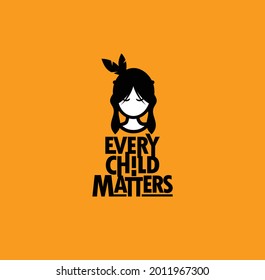 Every Child Matters design for Orange Shirt Day Canada. Native American, Indigenous Child People. Vector Logo Illustration. Eps 08. svg