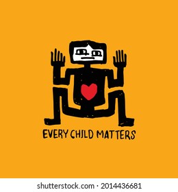 Every Child Matters Illustration Design. Vector Logo.