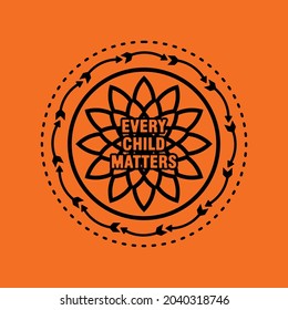 Every Child Matters Logo. Arrow Symbol. National day of Truth and Reconciliation. Vector Illustration Icon.