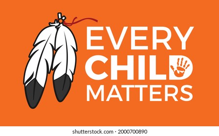 Every Child Matters Logo Design. Vector Illustration. Canadian Indigenous Tragedy Illustration.