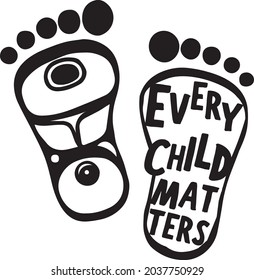 Every Child Matters Logo Design. Orange Shirt Day Canada. 30 September. Canadian Indigenous Tragedy Memorial in tribute to aboriginal children whose remains found in Residential School in Kamloops.