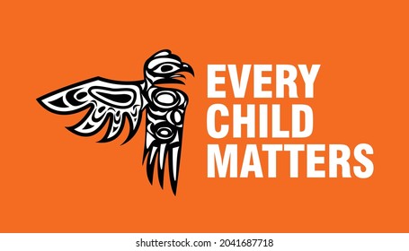 Every Child Matters Logo Design. Vector Illustration. Canadian Indigenous Tragedy. Vector Illustration.