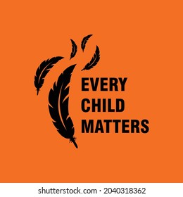 Every Child Matters Logo. Feather, Fur, or Quill Symbol. Vector Illustration Icon.