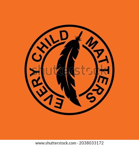 Every Child Matters Logo. Feather, Fur, or Quill Symbol. National day of Truth and Reconciliation. Vector Illustration Icon.