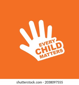 Every Child Matters Logo. Hand Print Symbol. National day of Truth and Reconciliation. Vector Illustration Icon.