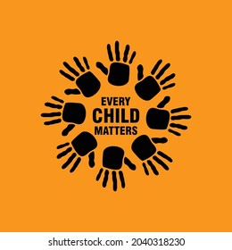 Every Child Matters Logo. Hand Print Symbol. National day of Truth and Reconciliation. Vector Illustration Icon. svg