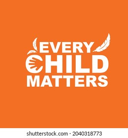 Every Child Matters Logo. Hand, Feather, Fur, or Quill Symbol. National day of Truth and Reconciliation. Vector Illustration Icon.