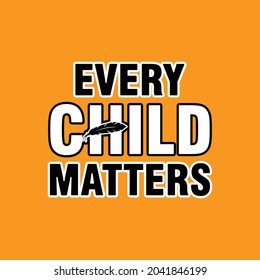 Every Child Matters Logo. Hand, Feather, Fur, or Quill Symbol. National day of Truth and Reconciliation. Vector Illustration Icon.