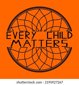 Every Child Matters Logo, monogram. Orange T-shirt day. Vector Illustration Icon.