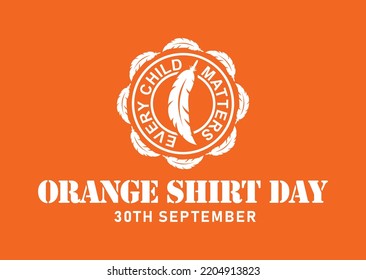 Every Child Matters Logo. National Day Of Truth And Reconciliation. Orange Shirt Day Of Canada. September 30. Vector Illustration Icon.