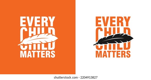 Every Child Matters Logo. National Day of Truth and Reconciliation. Orange Shirt Day of Canada. September 30. Vector Illustration Icon. svg