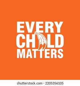 Every Child Matters Logo. National Day of Truth and Reconciliation. Orange Shirt Day of Canada. September 30. Vector Illustration Icon. svg