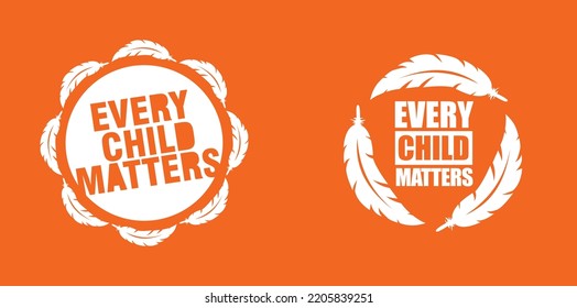 Every Child Matters Logo. National Day of Truth and Reconciliation. Orange Shirt Day of Canada. September 30. Vector Illustration Icon.