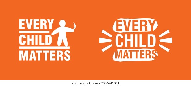 Every Child Matters Logo. National Day of Truth and Reconciliation. Orange Shirt Day of Canada. September 30. Vector Illustration Icon.
