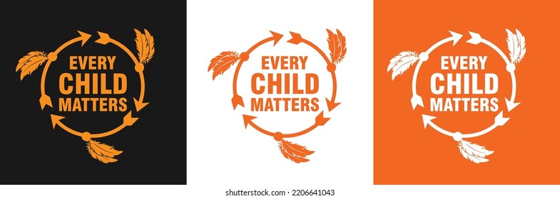 Every Child Matters Logo. National Day Of Truth And Reconciliation. Orange Shirt Day Of Canada. September 30. Vector Illustration Icon.