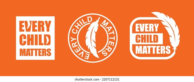 Every Child Matters Logo. National Day of Truth and Reconciliation. Orange Shirt Day of Canada. September 30. Vector Illustration Icon.