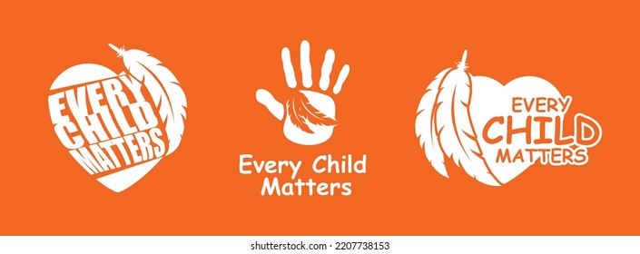 Every Child Matters Logo. National Day of Truth and Reconciliation. Orange Shirt Day of Canada. September 30. Vector Illustration Icon.