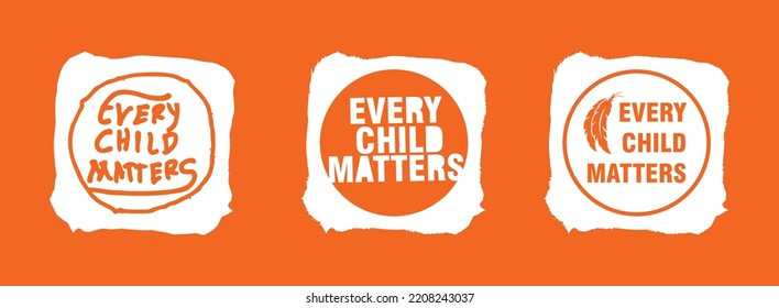 Every Child Matters Logo. National Day of Truth and Reconciliation. Orange Shirt Day of Canada. September 30. Vector Illustration Icon.