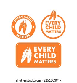 Every Child Matters. National Day of Truth and Reconciliation. Vector stock illustration.