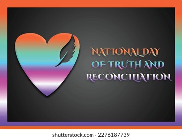 every child matters, national day of truth and reconciliation modern creative banner, design concept, social media post with colorful text and Colorful border on an lite black background
