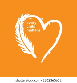 Every Child Matters. National Day for Truth and Reconciliation. Orange T-Shirt Day. 30th September. Vector Illustration.