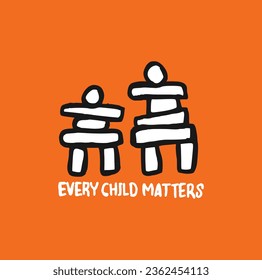 Every Child Matters. National Day for Truth and Reconciliation. Orange T-Shirt Day. 30th September. Vector Illustration.