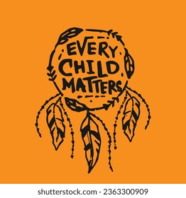 Every Child Matters. National Day for Truth and Reconciliation. Orange T-Shirt Day. 30th September. Vector Illustration. svg