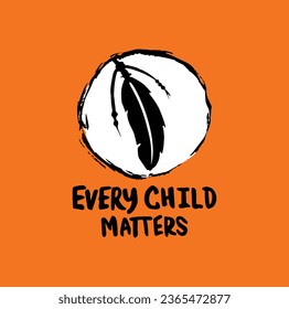 Every Child Matters. National Day for Truth and Reconciliation. Orange T-Shirt Day. 30th September. Vector Illustration.