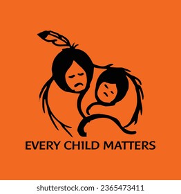 Every Child Matters. National Day for Truth and Reconciliation. Orange T-Shirt Day. 30th September. Vector Illustration.