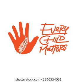 Every Child Matters. National Day for Truth and Reconciliation. Orange T-Shirt Day. 30th September. Vector Illustration.