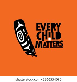 Every Child Matters. National Day for Truth and Reconciliation. Orange T-Shirt Day. 30th September. Vector Illustration.